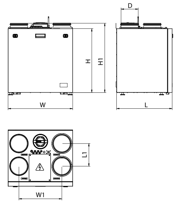 Wymiary VUTR/VUER 281 i 401 VE EC