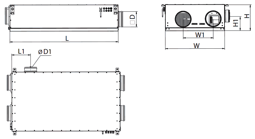 Wymiary VUTR/VUER 251 PE EC